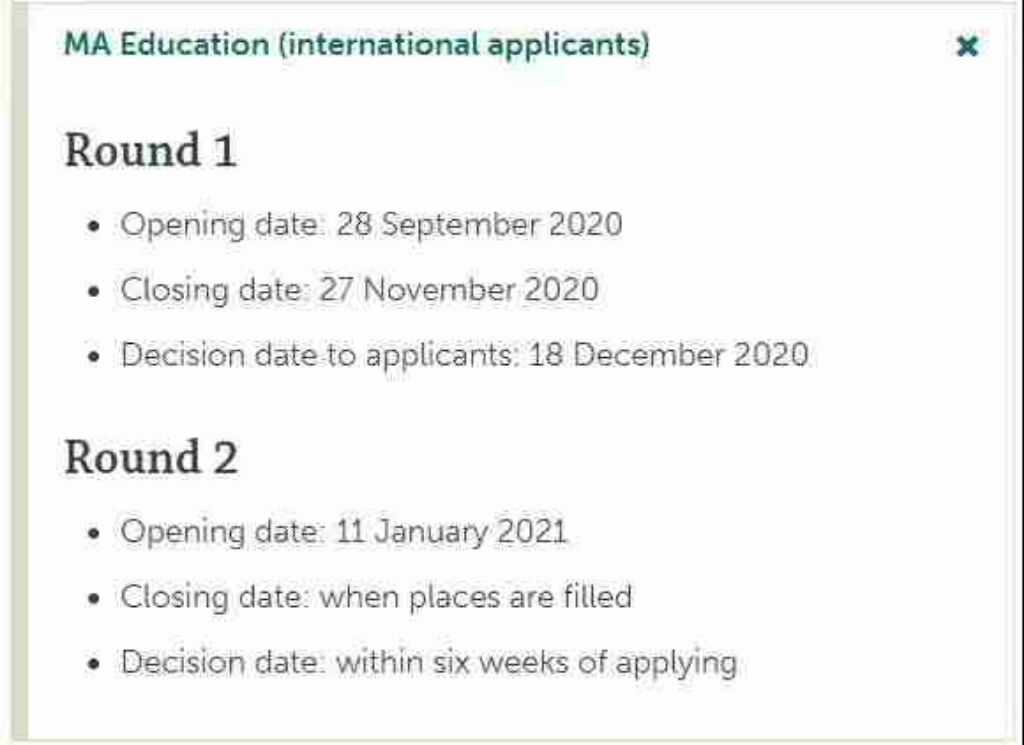 约克大学MSc Accounting and Financial Management首轮11月6号截止，MA Education首轮11月27号截止