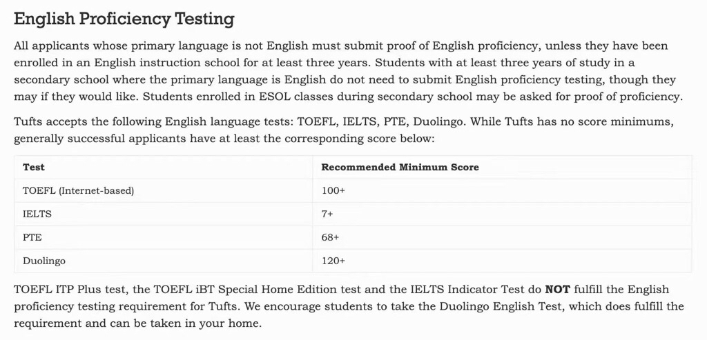 目前，美国排名前60的综合性大学中，明确不接受家庭版托福成绩的大学，只有圣母大学，塔夫茨大学，波士顿学院，圣克拉拉大学这四所院校。
如果考虑申请以上的学校，同学们还需提供线下托福考的成绩，或者用雅思、多邻国成绩来替代。